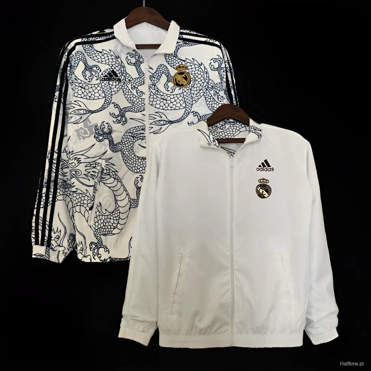 23/24 Real Madrid White Dragon Reversible Full Zipper Jacket