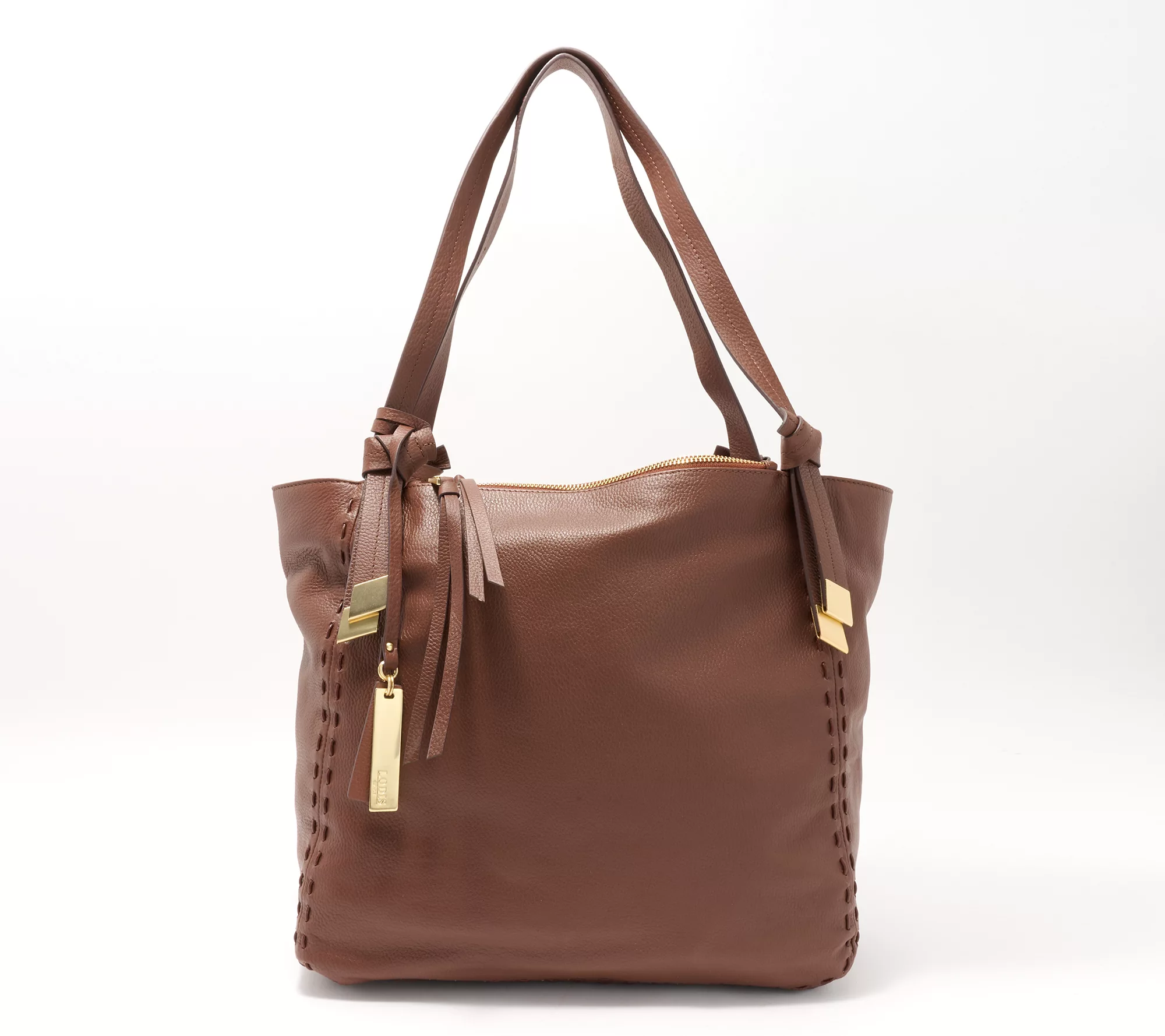 "As Is" Lodis Leather Whipstitch Danica Tote