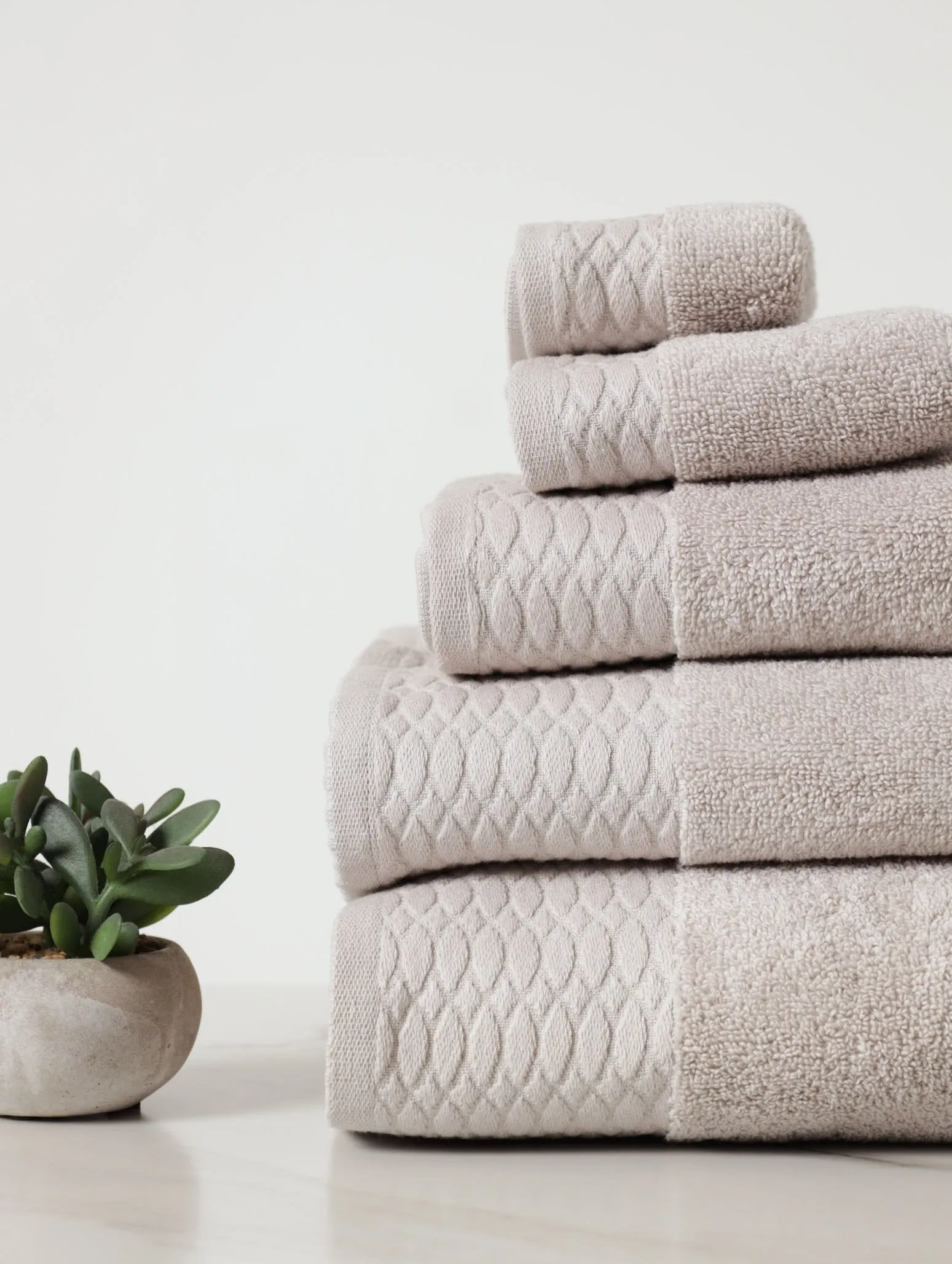 480gsm Micro Cotton Towels - Light Grey