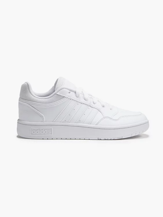 adidas  Junior Boys Adidas White Hoops Low 3.0 Trainers