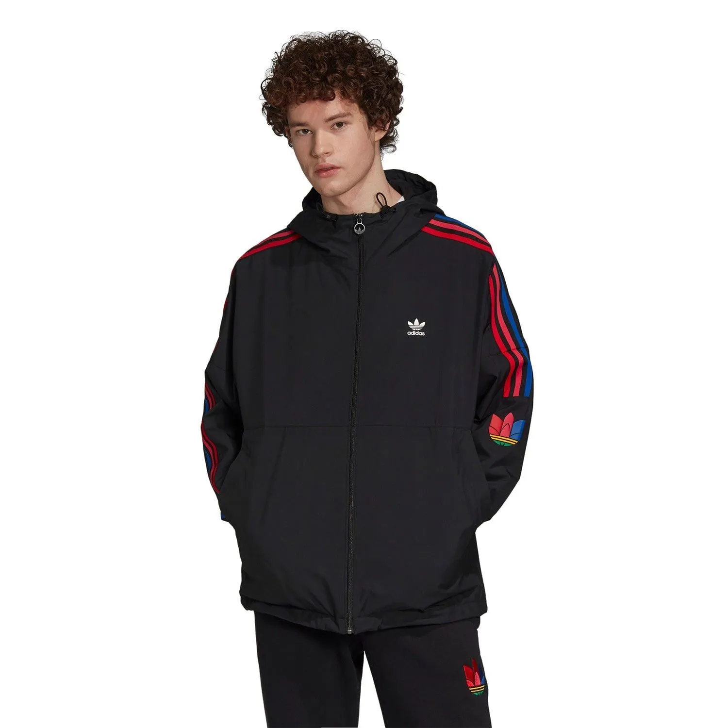 adidas Originals Adicolor 3D Trefoil Windbreaker - Black