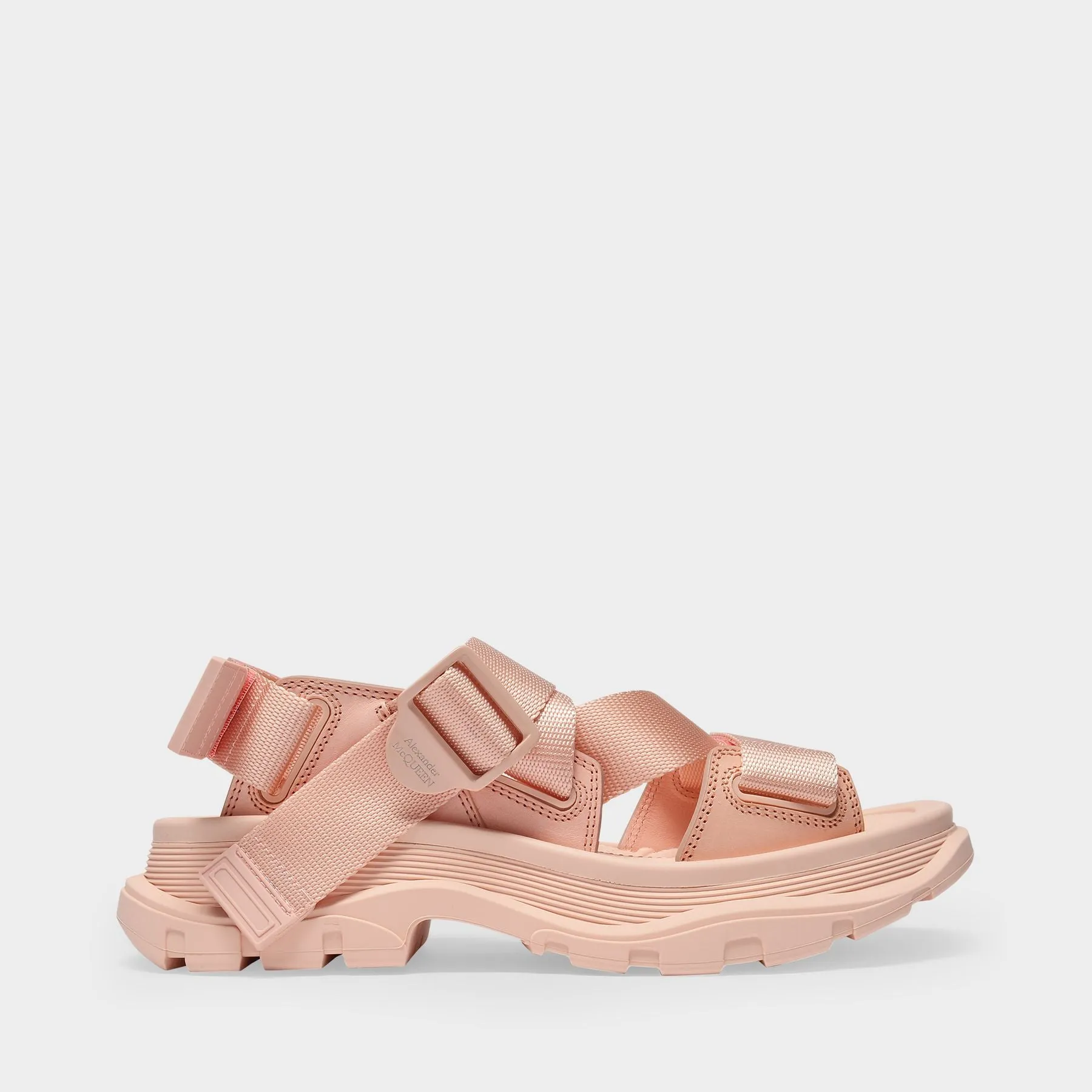 Alexander McQueen  Tread Sandals in Pink Canvas