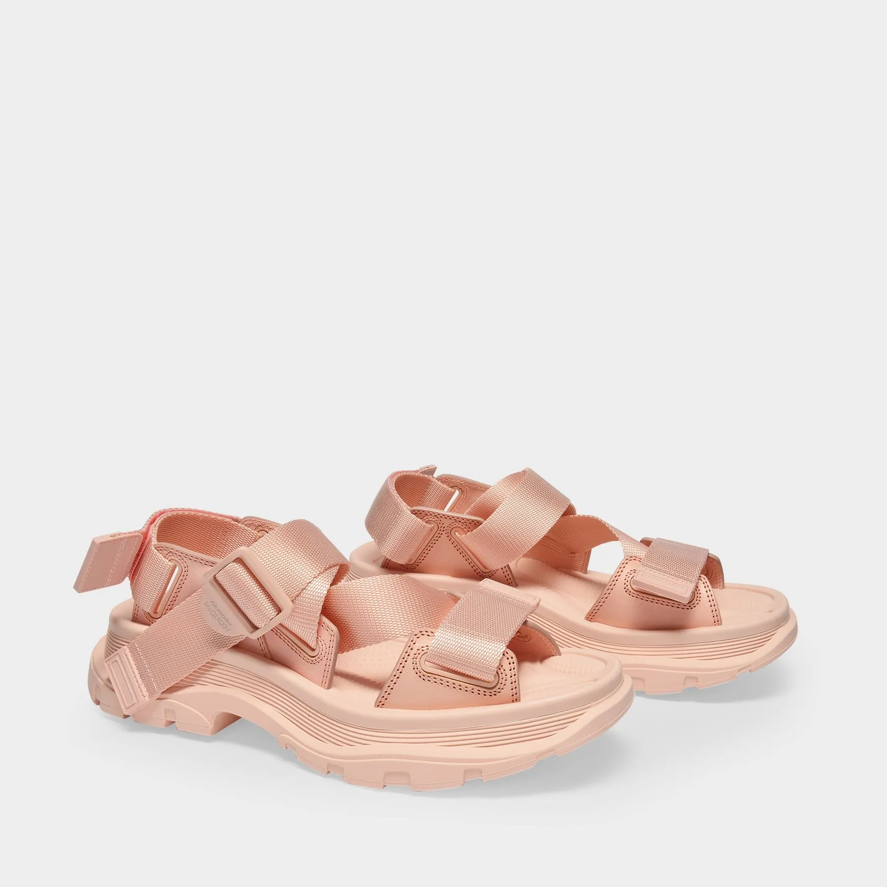 Alexander McQueen  Tread Sandals in Pink Canvas