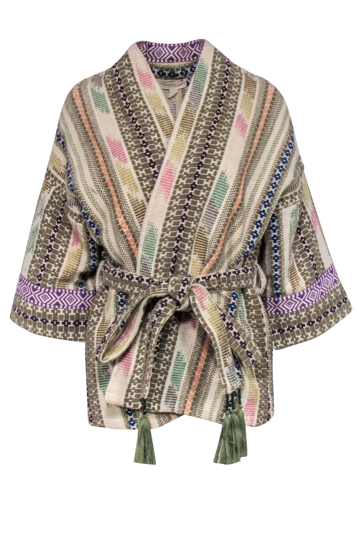 Andersen & Lauth - Ivory & Multi Color Embroidered Jacket One Size