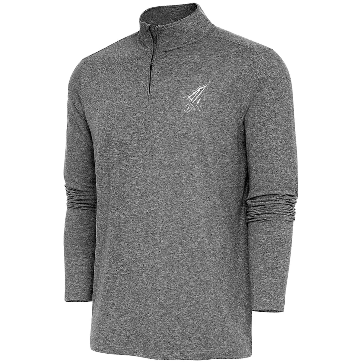 Antigua Men's Arrowhead Logo Brushed Heather 1/4 Zip Pullover - Heathered Black