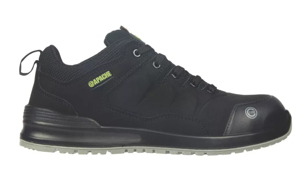 Apache Brampton Metal Free   Safety Trainers Black Size 9 - Screwfix