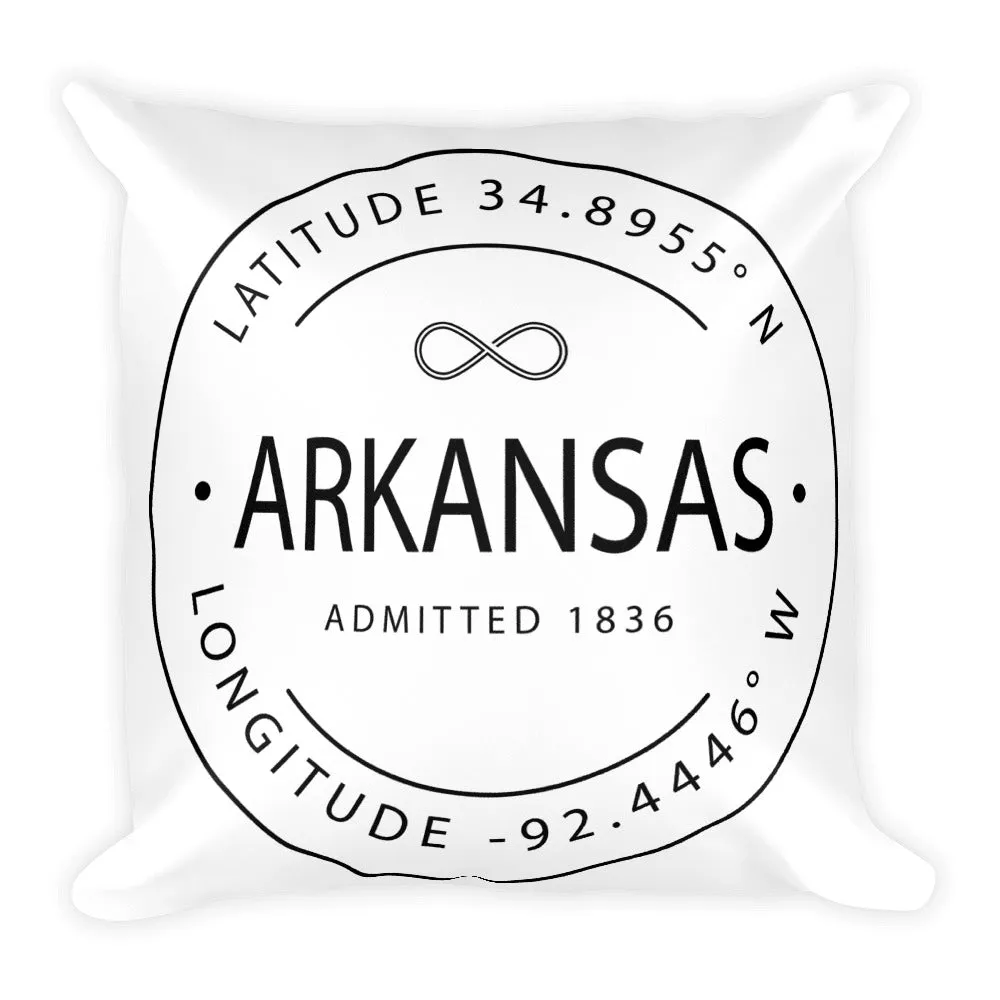 Arkansas - Throw Pillow - Latitude & Longitude