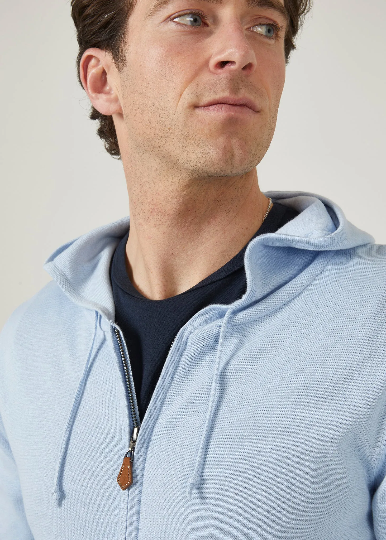 Ashbury Men's Zip Front Hoodie In Bluebell - Alan Paine UK