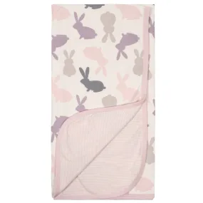 Baby Girls Bunny Reversible Blanket