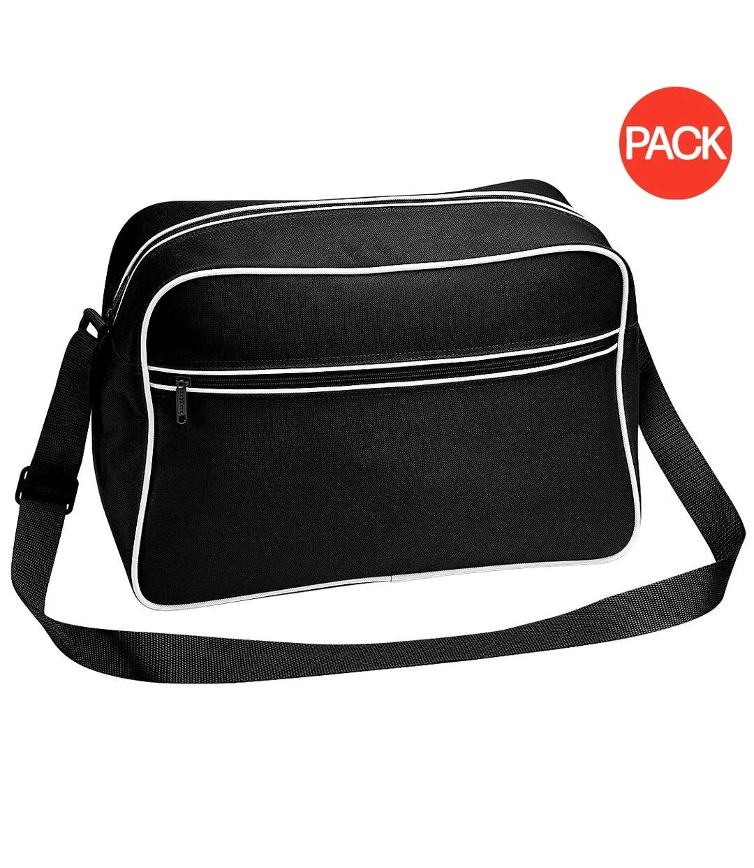 Bagbase Retro Adjustable Shoulder Bag (18 Liters) (Pack of 2) (Black/White) (One Size) - UTBC4479