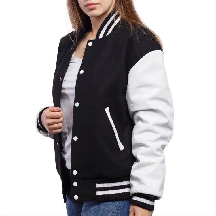 Baseball Jacket Black and White WomenBaseball JacketThe Divine ShopBas