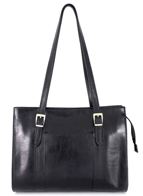 Black calfskin nella shoulder bag