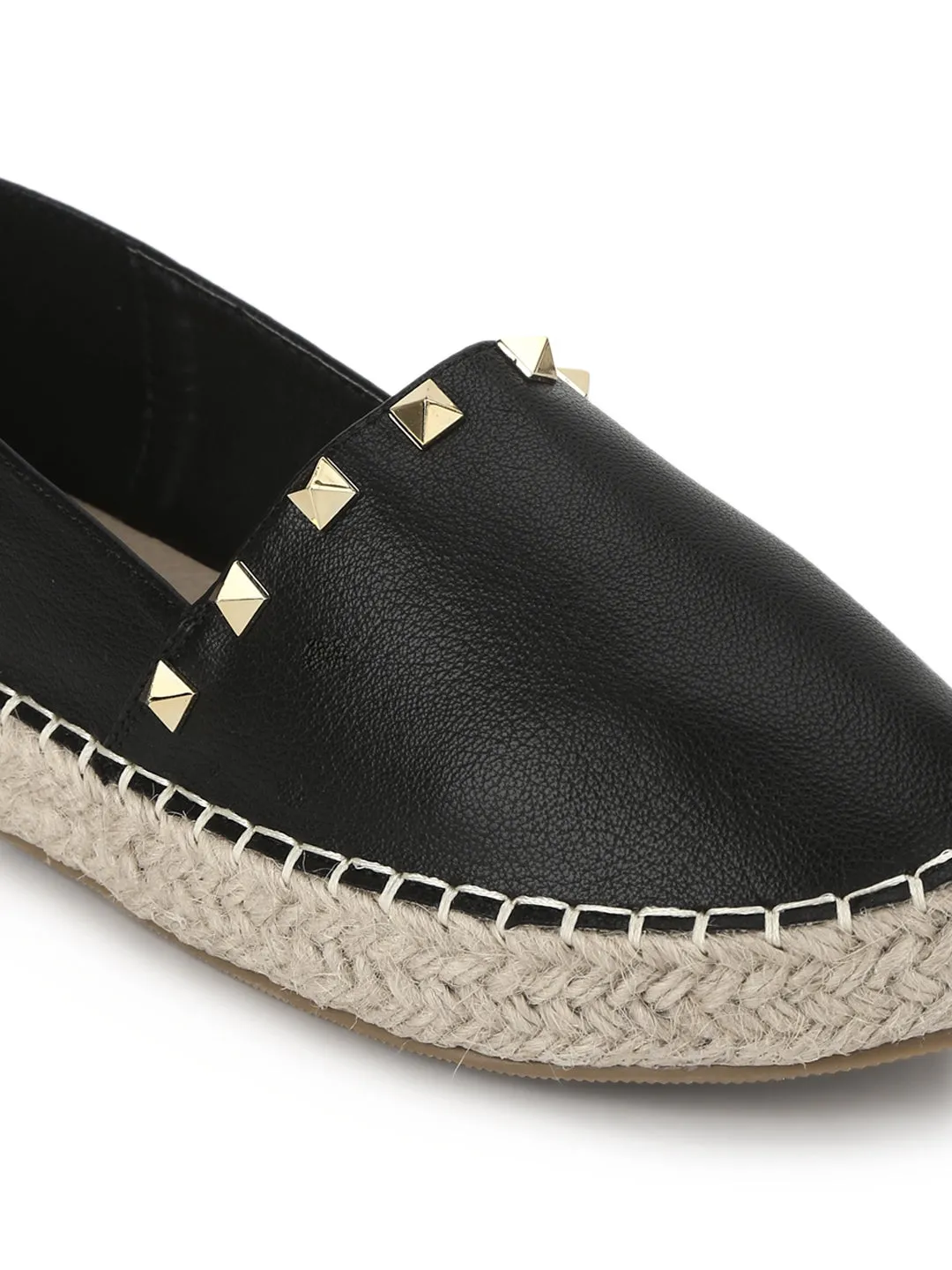 Black PU Mash Slip On Flats