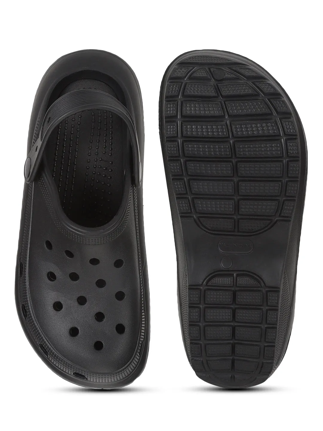 Black PU Slip-On Croc Flats (TC-RS3496-BLK)