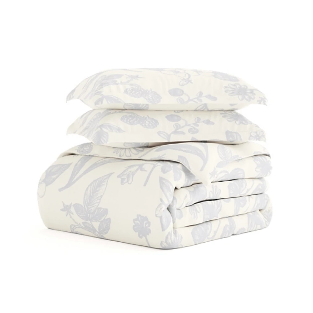 Blue Botanical 3-pc. Queen Duvet Cover Set