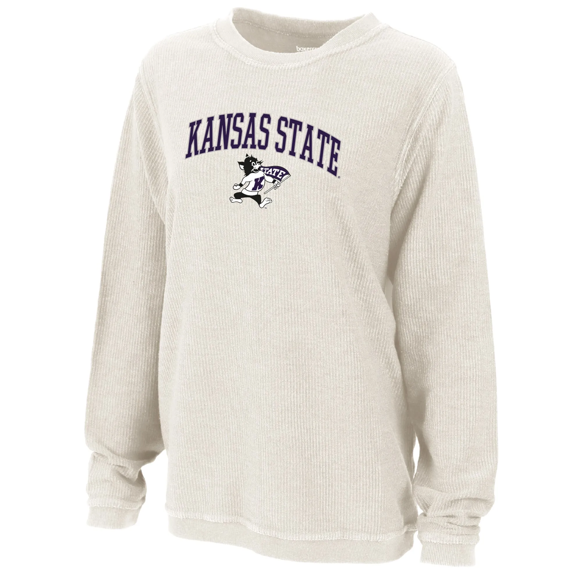 Boxercraft Kansas State Wildcats Women's Natural Rally Corduroy Pullover Sweatshirt