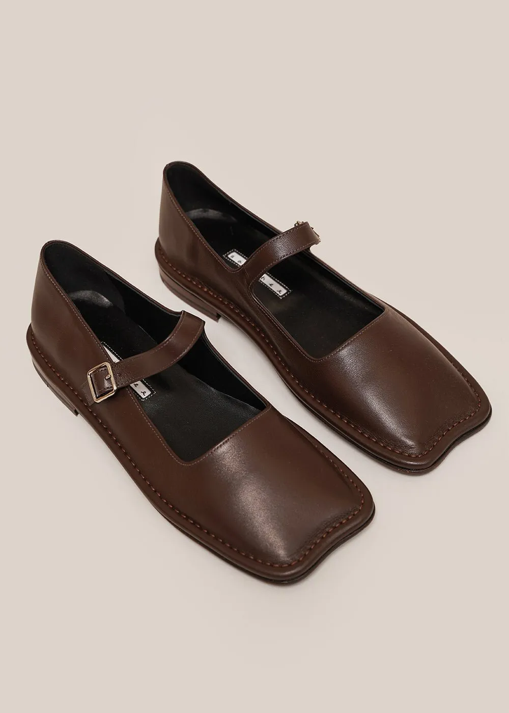 Brown Bomi Maryjane Flats