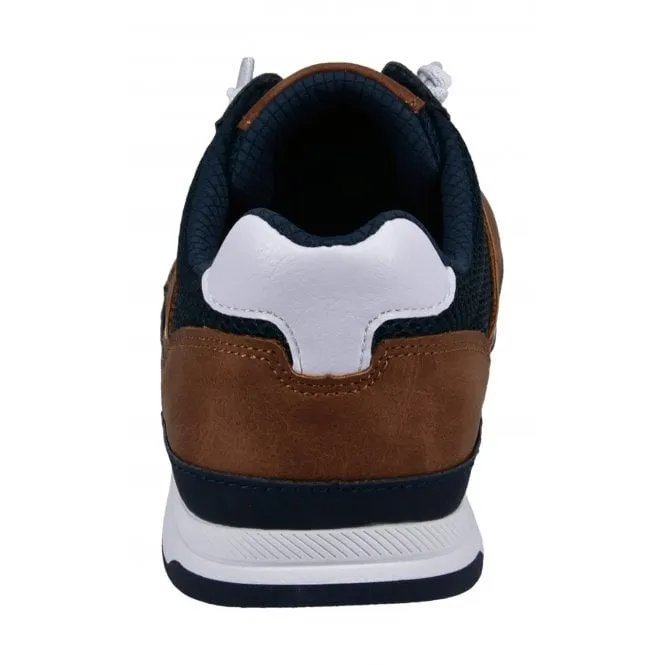 Bugatti  Mens 321-A3A01-6959-4163 Riptide Dark Blue/Cognac Lace-Up Trainers