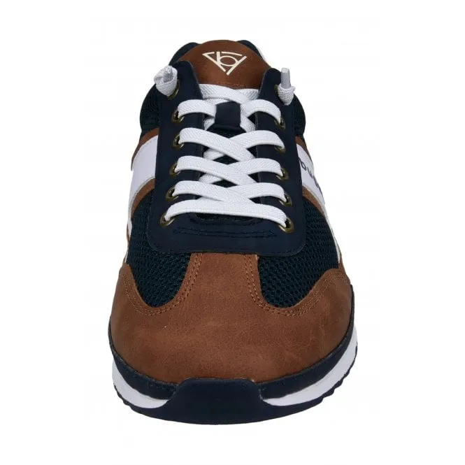 Bugatti  Mens 321-A3A01-6959-4163 Riptide Dark Blue/Cognac Lace-Up Trainers