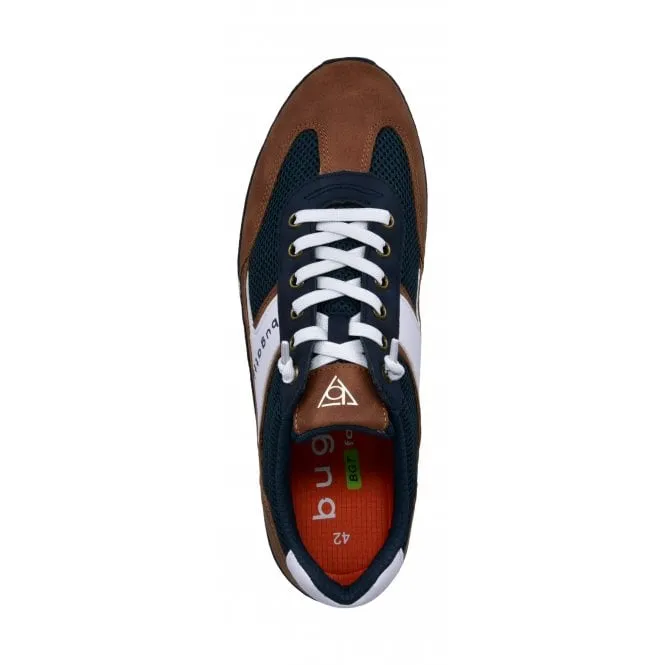 Bugatti  Mens 321-A3A01-6959-4163 Riptide Dark Blue/Cognac Lace-Up Trainers