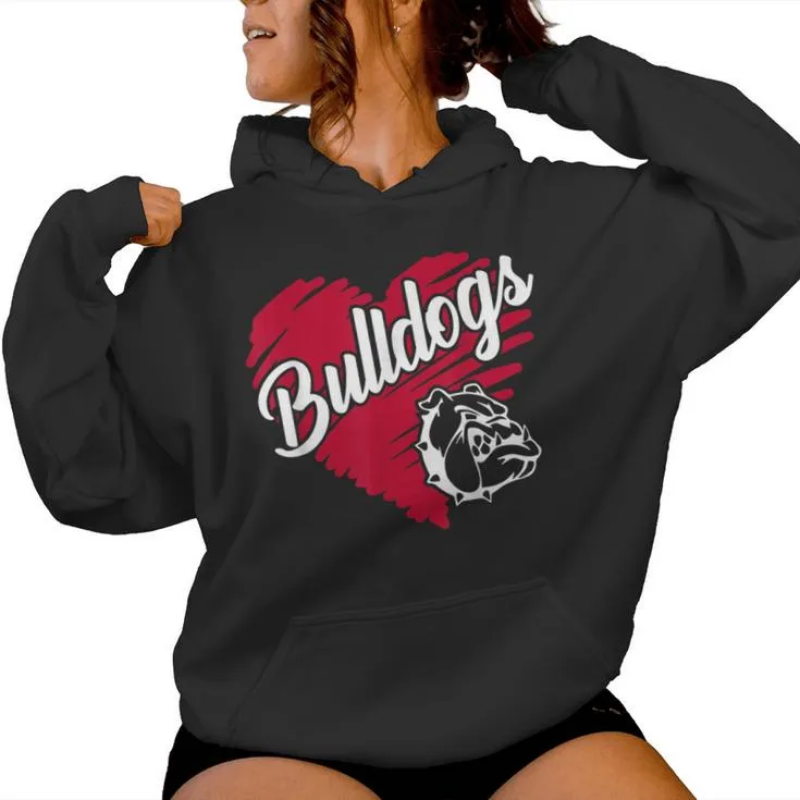 Bulldog Team Mascot School Spirit Go Dawgs For Kid Women Hoodie