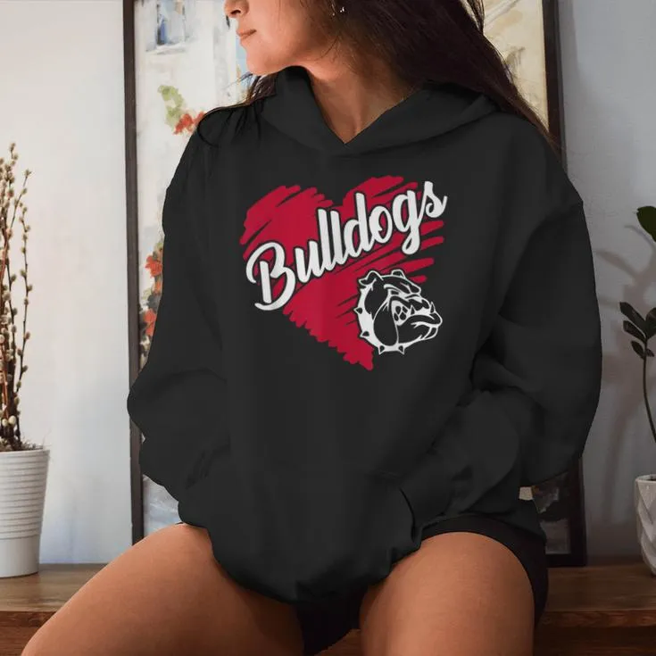 Bulldog Team Mascot School Spirit Go Dawgs For Kid Women Hoodie