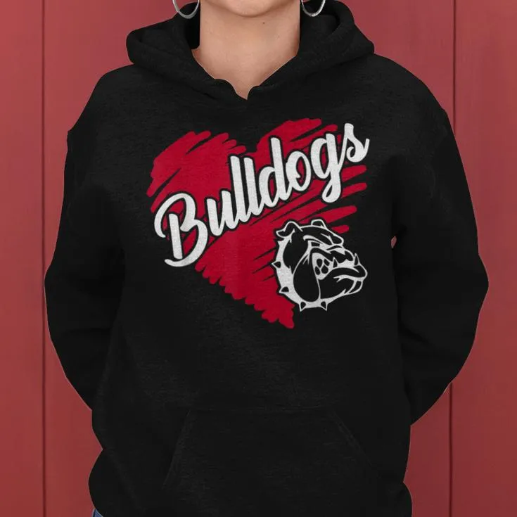 Bulldog Team Mascot School Spirit Go Dawgs For Kid Women Hoodie