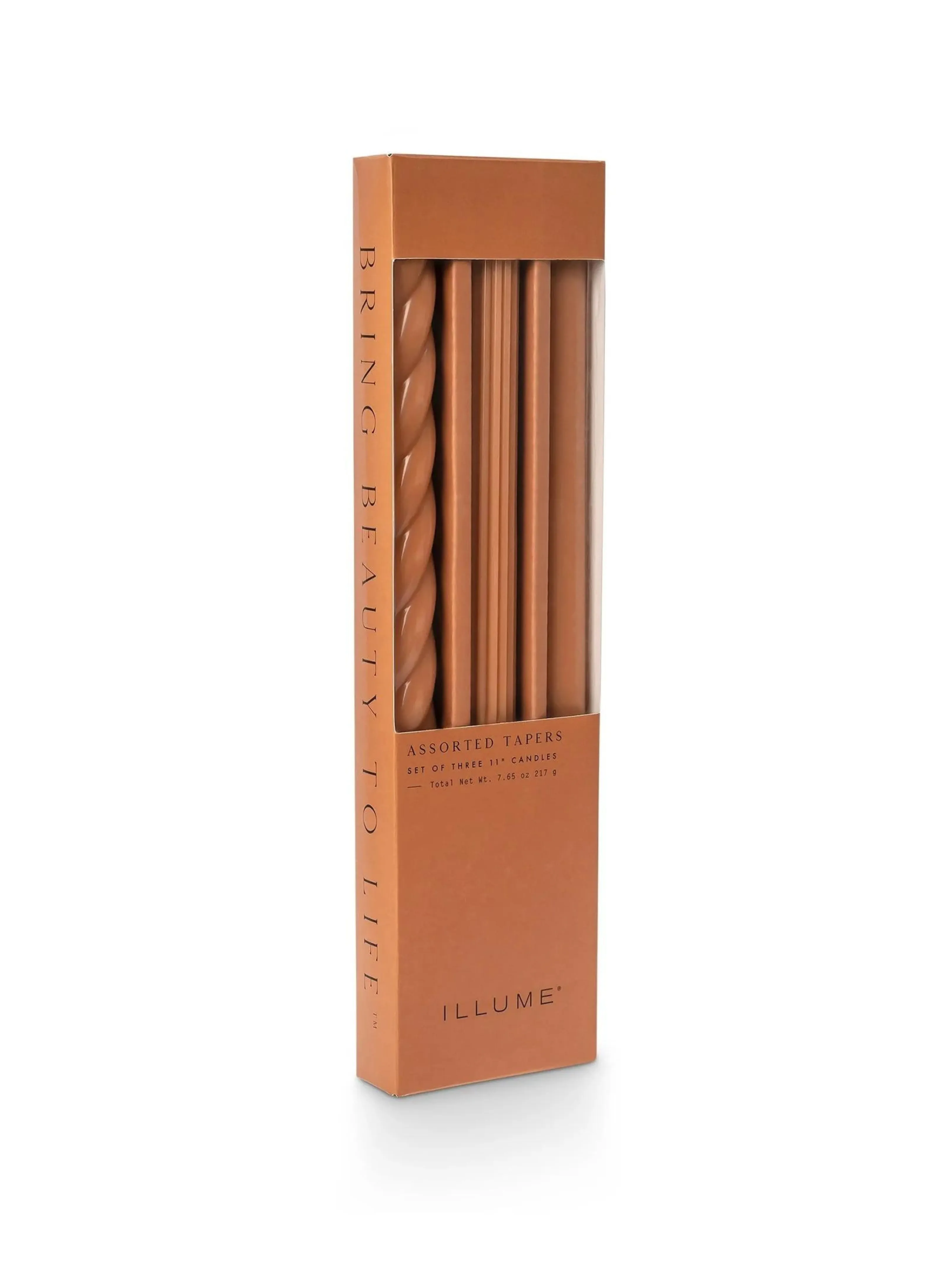 Burnt Orange 3pk Taper Candles