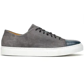 Calzoleria Toscana Q421 Crocodile & Suede Sneakers Grey