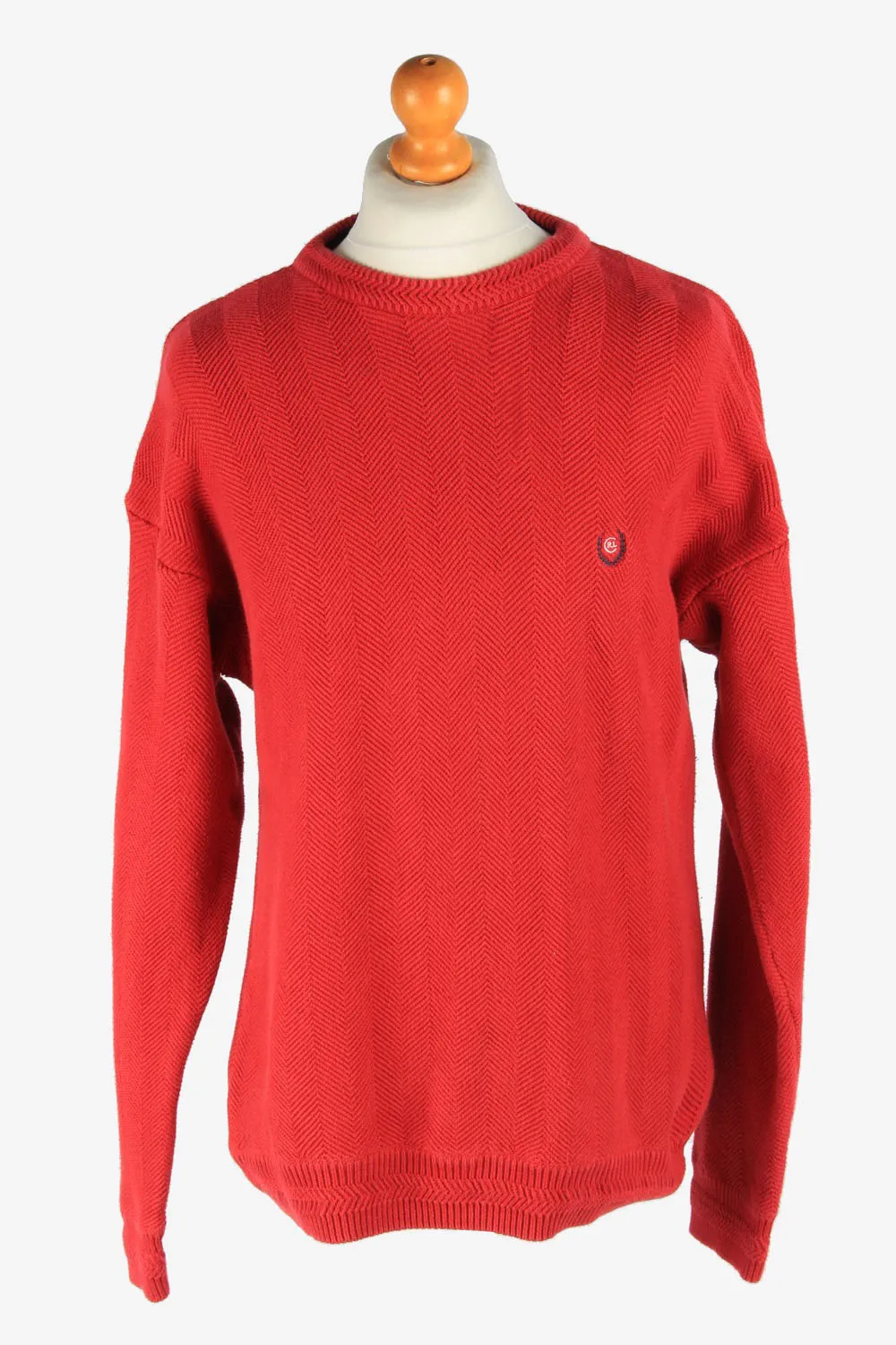 Chaps Crew Neck Jumper Pullover 90s Red L - Pepper Tree London