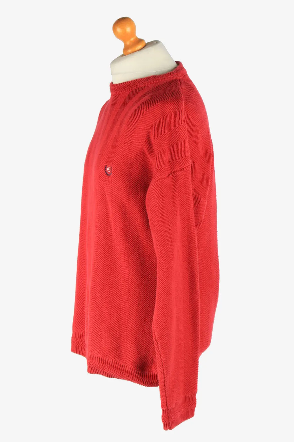 Chaps Crew Neck Jumper Pullover 90s Red L - Pepper Tree London