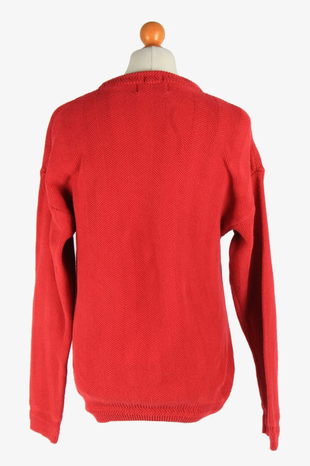 Chaps Crew Neck Jumper Pullover 90s Red L - Pepper Tree London