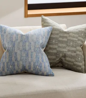 Checkered Ikat Pillow Cover Mist Blue