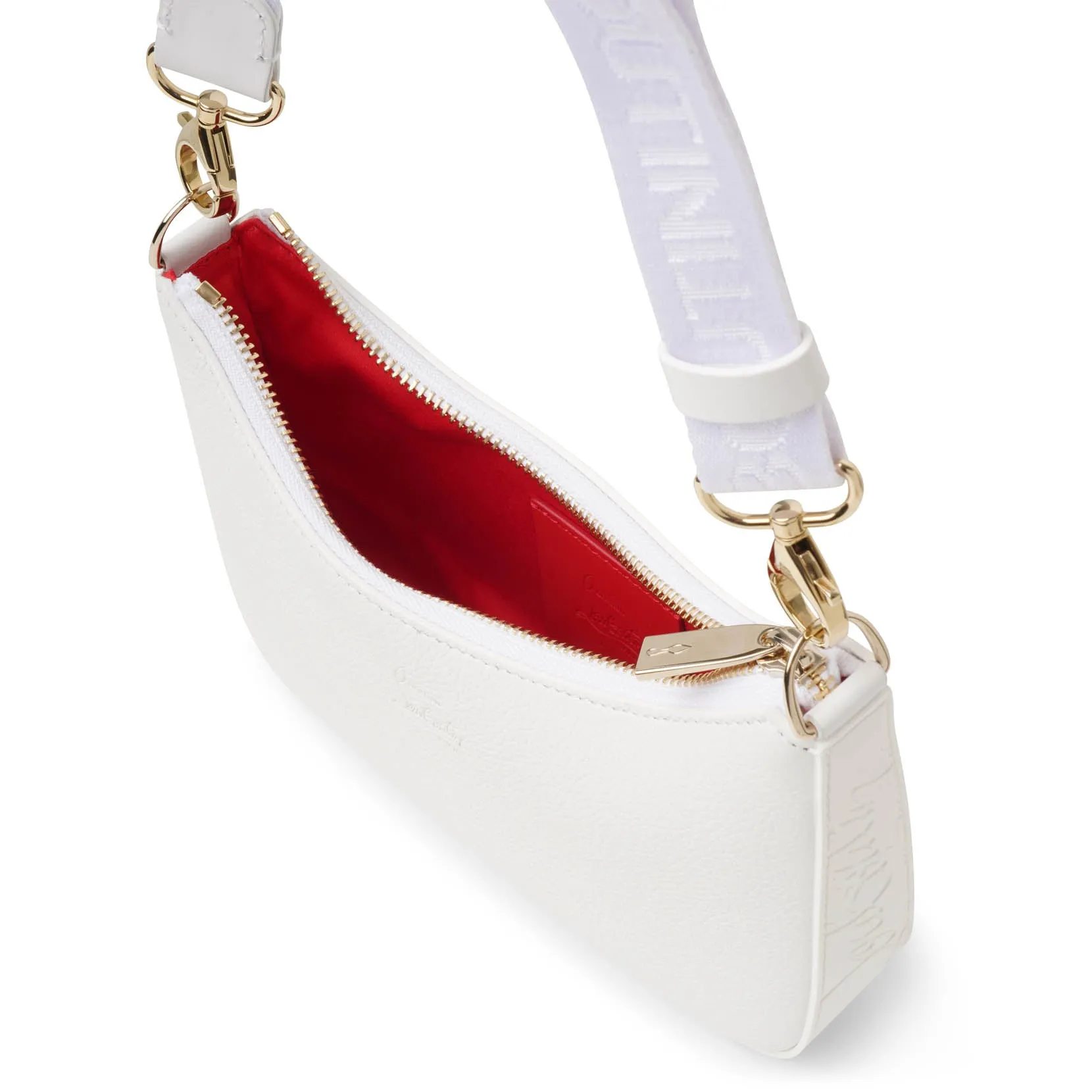 Christian Louboutin Loubila chain white mini shoulder bag