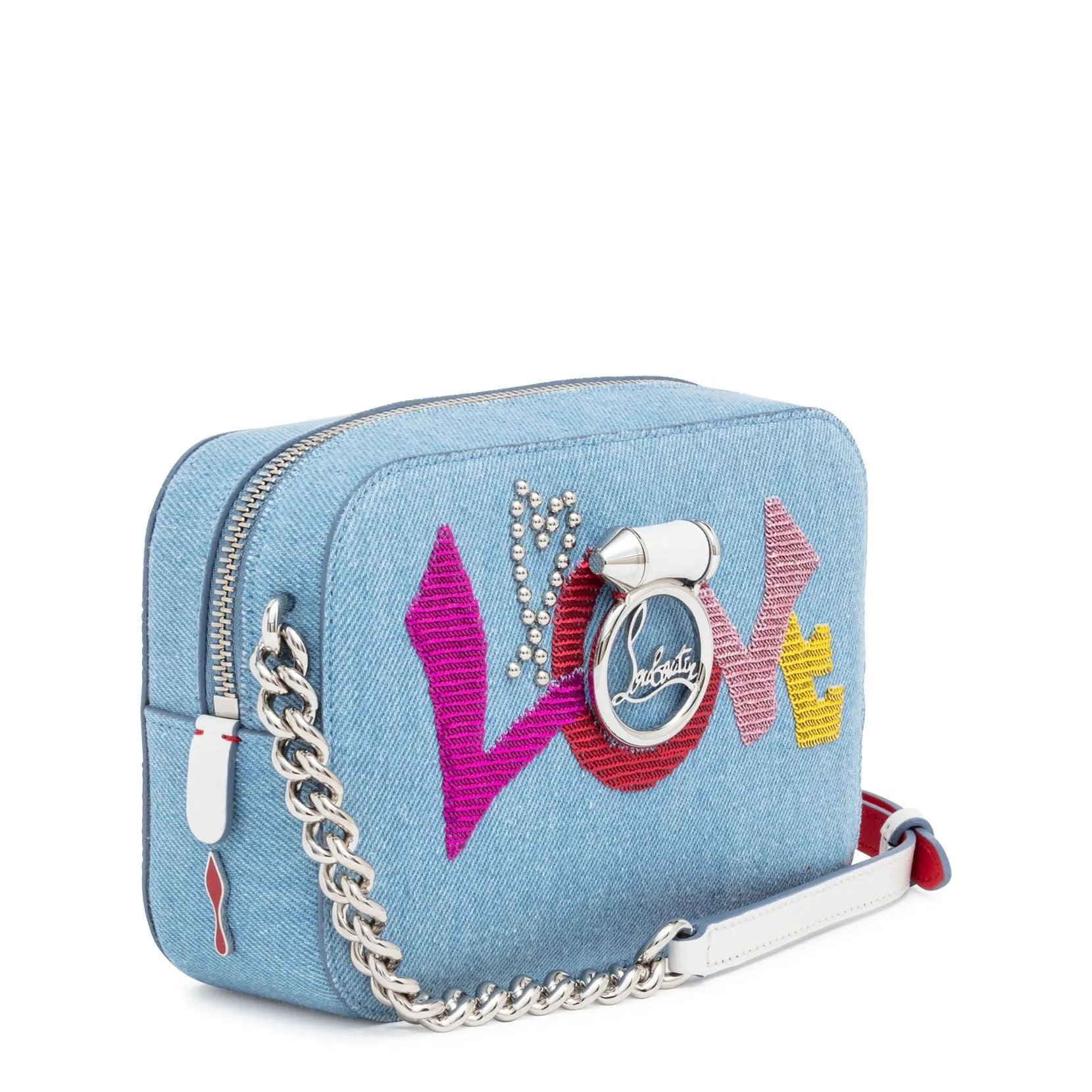 Christian Louboutin Rubylou mini denim shoulder bag