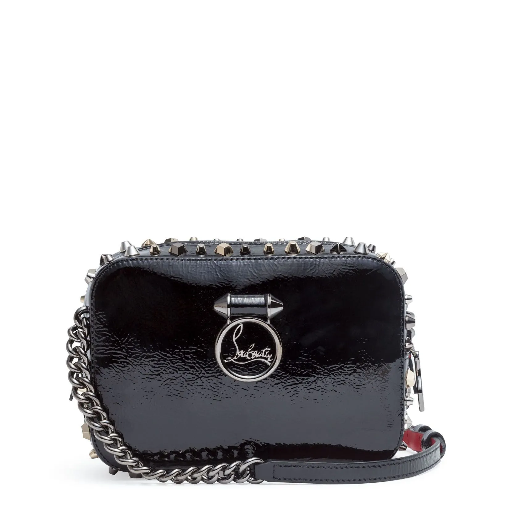 Christian Louboutin Rubylou mini vintage black patent shoulder bag