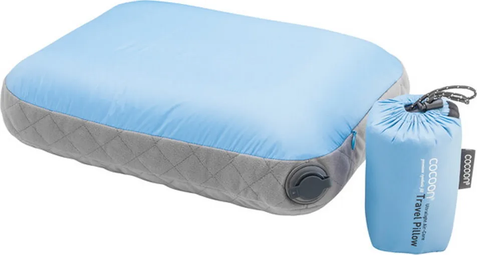 Cocoon Air-Core Pillow Ultralight Small Light Blue/Grey | Buy Cocoon Air-Core Pillow Ultralight Small Light Blue/Grey here | Out