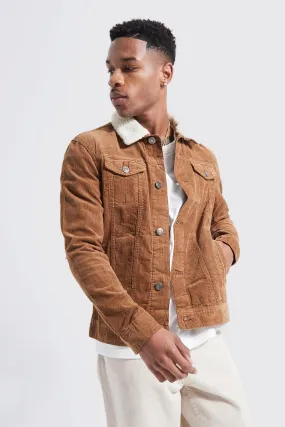 Corduroy Jacket With Borg Collar