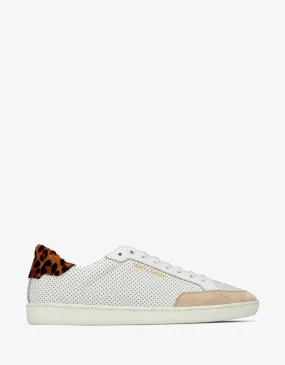 Court Classic SL/10 White Perforated Leather Trainers