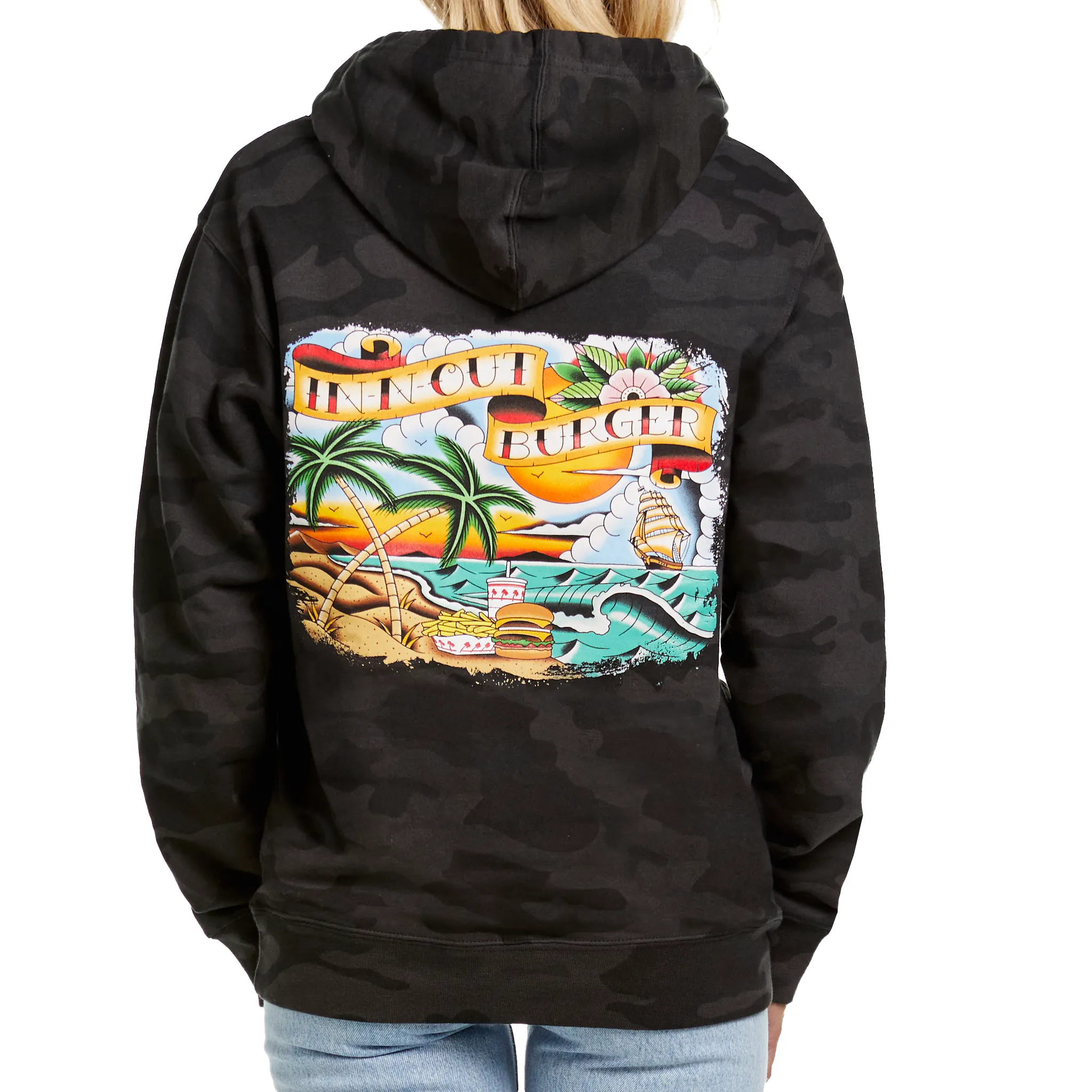 Crossed Palms Tattoo Hooded Pullover