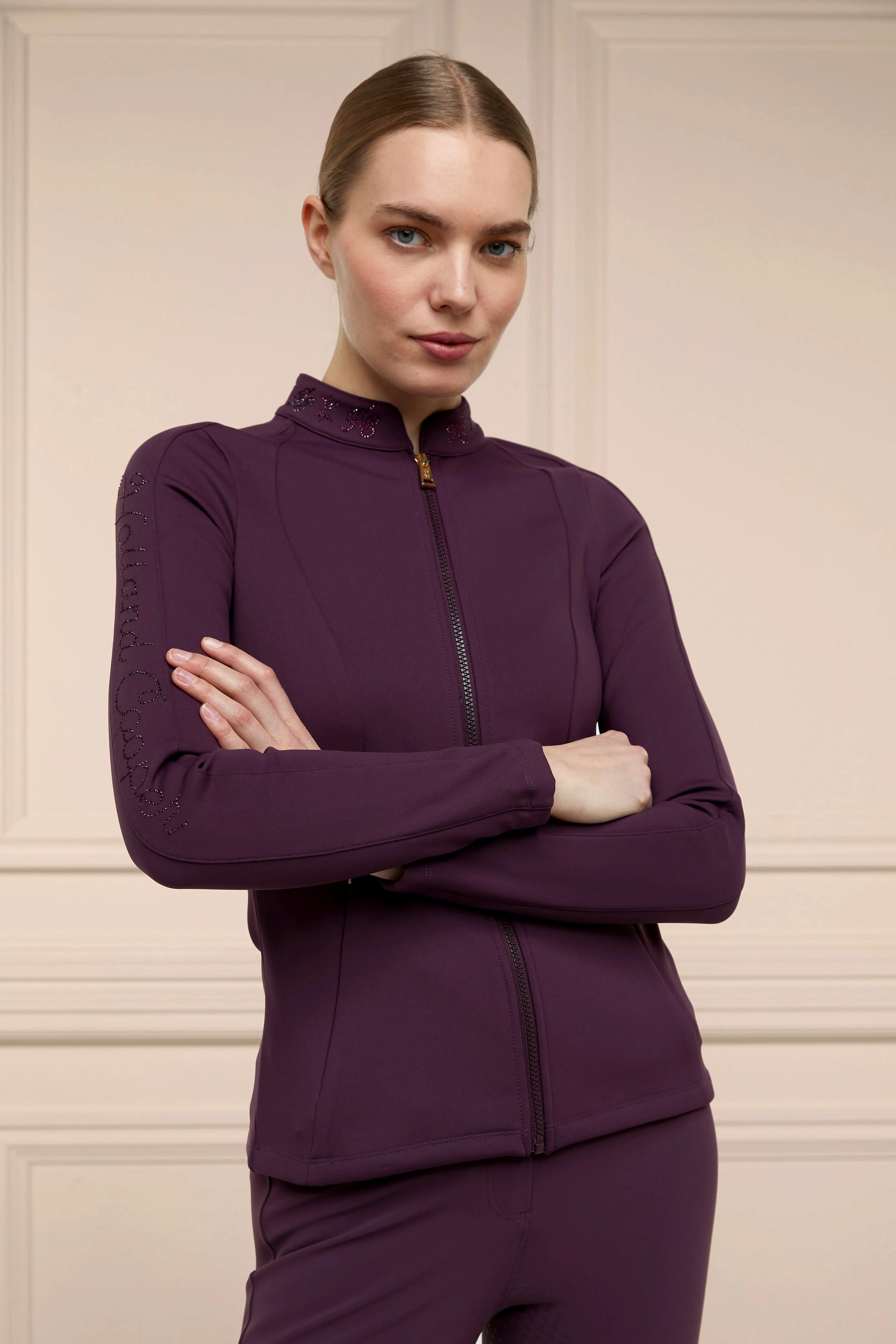 Crystal Zip Jacket (Aubergine)