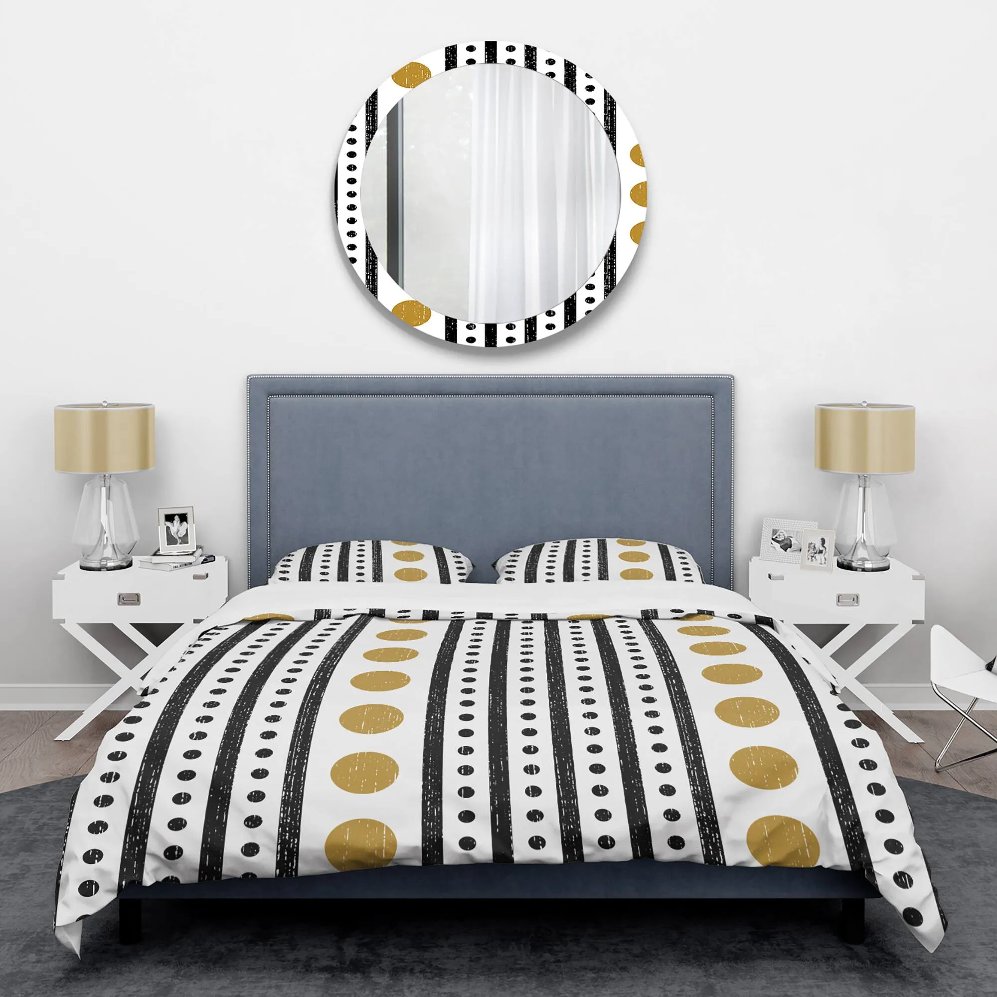 Designart 'Retro Geometrical Abstract Minimal Pattern VII' Mid-Century Duvet Cover Set