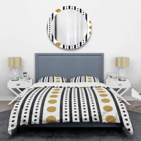 Designart 'Retro Geometrical Abstract Minimal Pattern VII' Mid-Century Duvet Cover Set