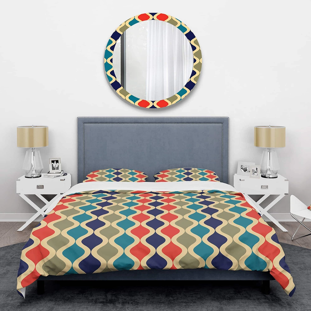 Designart 'Retro Ornamental Design VI' Mid-Century Duvet Cover Set