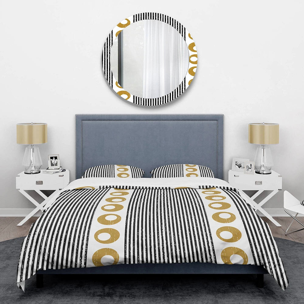 Designart 'Vertical Retro Geometrical Pattern I' Mid-Century Duvet Cover Set