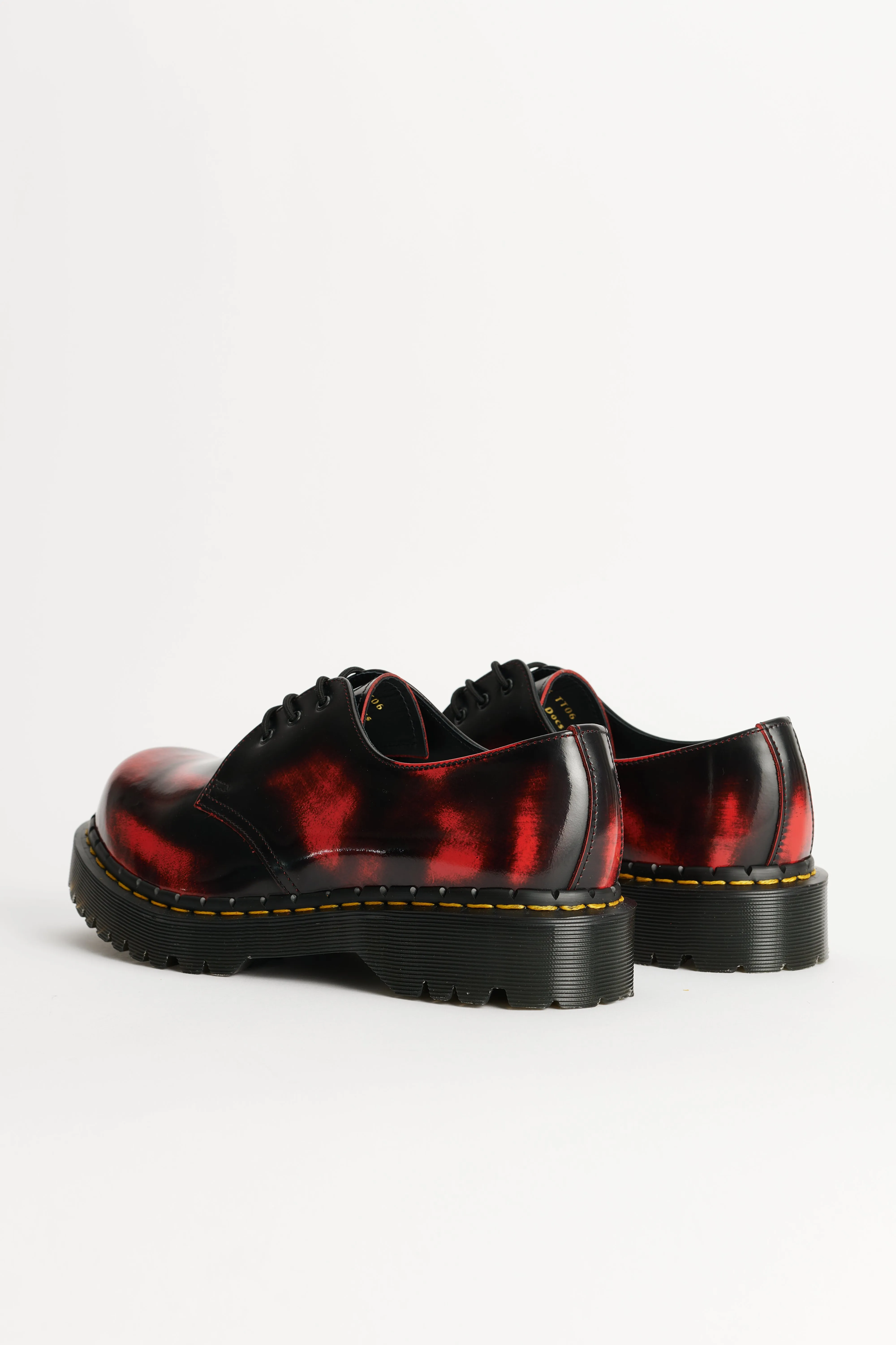 Dr Martens 1461 Rub Off Lux Black / Dms Red