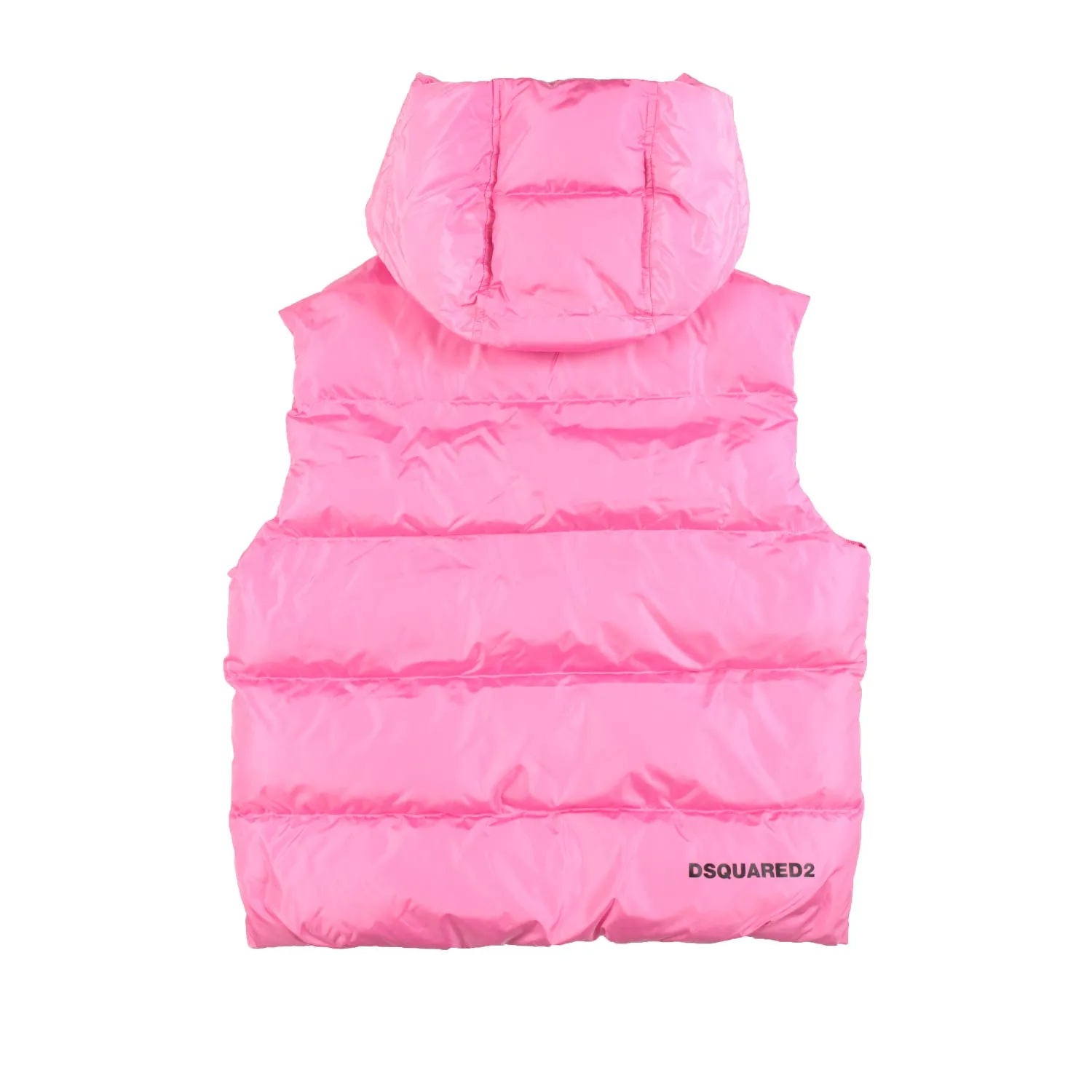 Dsquared2 Pink Quilted Nylon Vest For Teen Girls