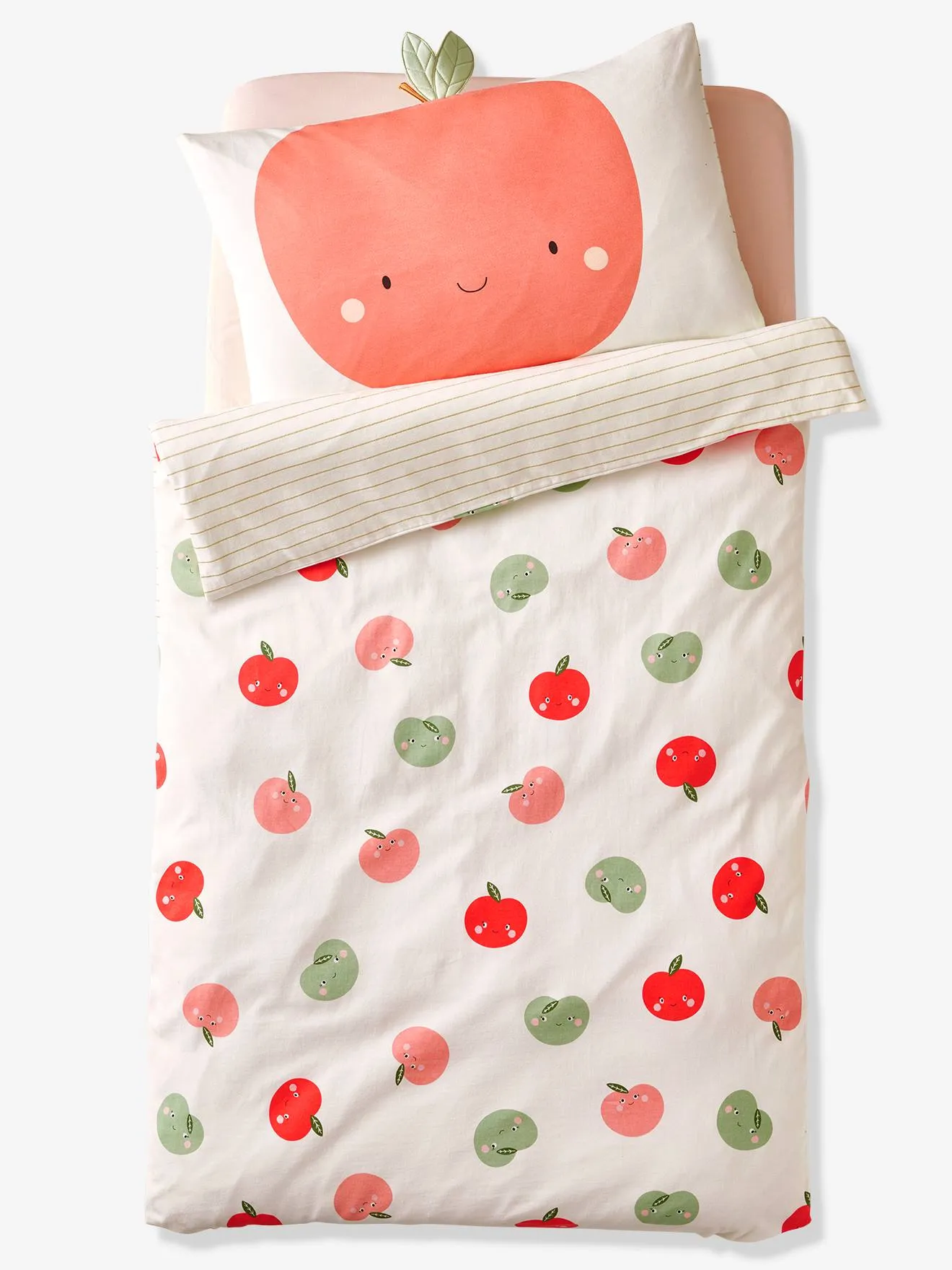 Duvet Cover for Babies, Apple - printed white