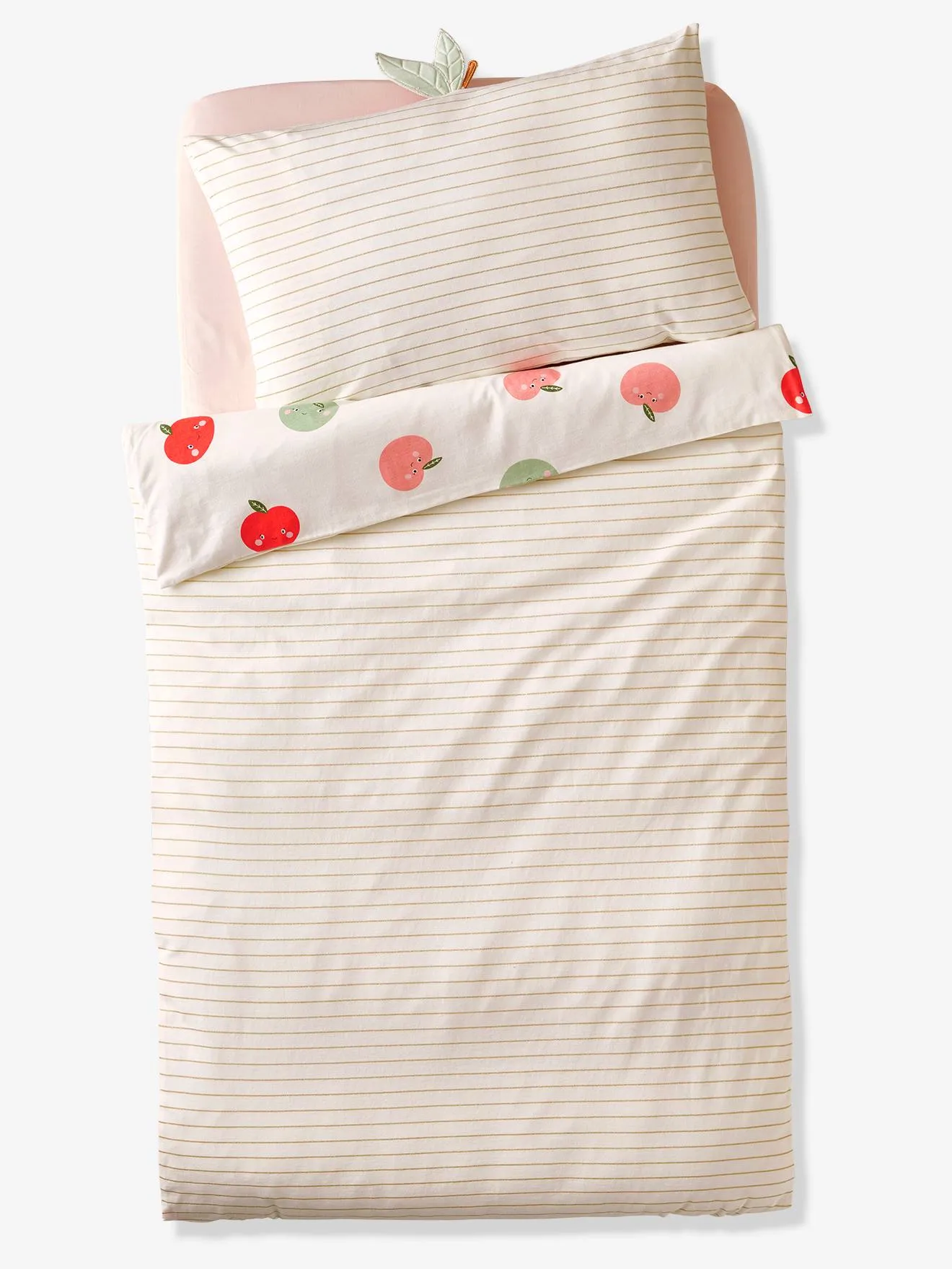 Duvet Cover for Babies, Apple - printed white