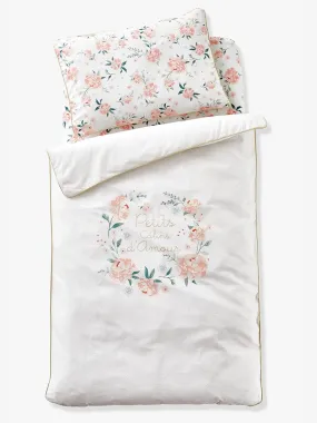 Duvet Cover for Babies, EAU DE ROSE Theme - white